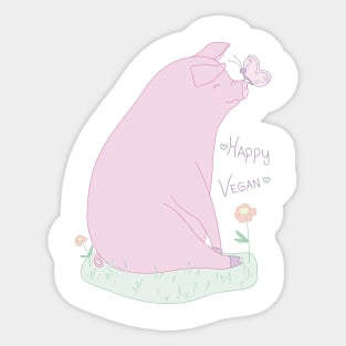 Happy vegan! Sticker